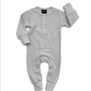 Little Bipsy thermal romper 3-6 months grey